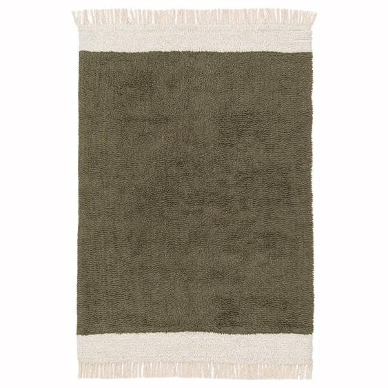 Tapis Naturel En Laine Et Coton Suzanne Vert Naturel