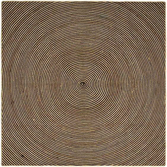 Tapis Naturel et Noir 200 x 200 cm Jute