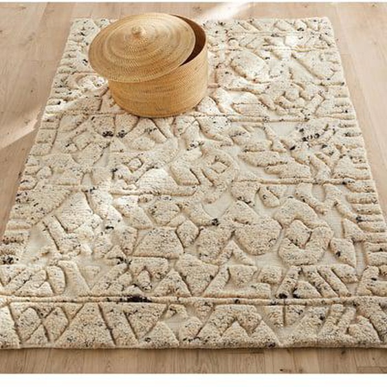 Tapis noué main, en pure laine reliefée, Agnix