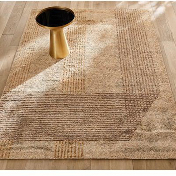 Tapis noué main, laine, chanvre et Lyocell, Vilami