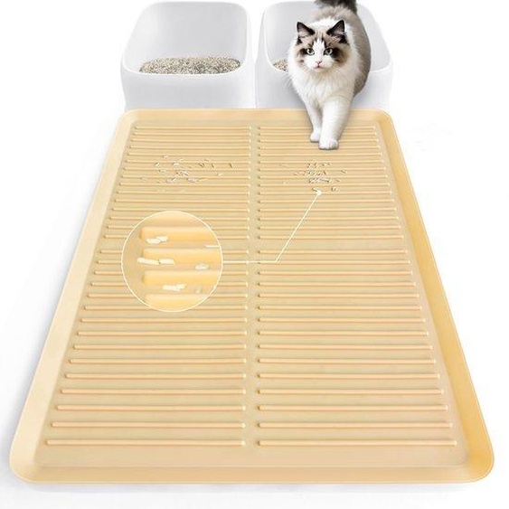 Tapis pour chat en silicone, 68 x 50 cm, antidérapant, en silicone, imperméable et facile à nettoyer