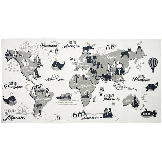 Tapis pour enfant MAPS gris motif mappemonde