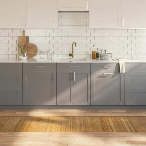 Tapis rectangulaire naturel 60x1000 cm bambou