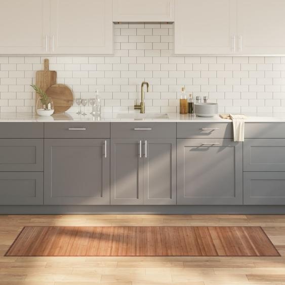 Tapis rectangulaire naturel 60x200 cm bambou