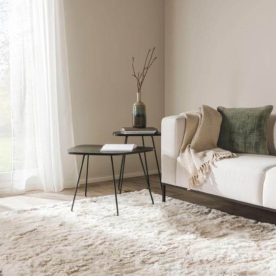 Tapis shaggy à poils longs Whisper Beige 160x230 cm - Tapis doux pour salon