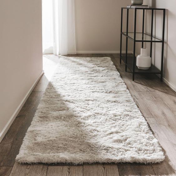 Tapis shaggy à poils longs Whisper Beige 80x300 cm - Tapis doux pour salon