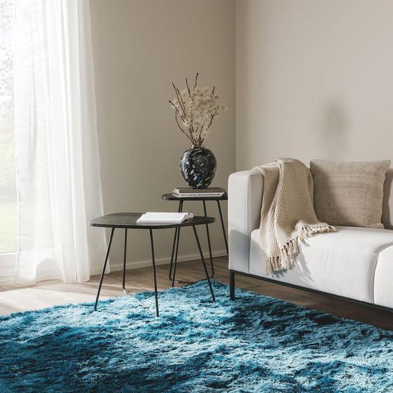 Tapis shaggy à poils longs Whisper Bleu 160x230 cm - Tapis doux pour salon