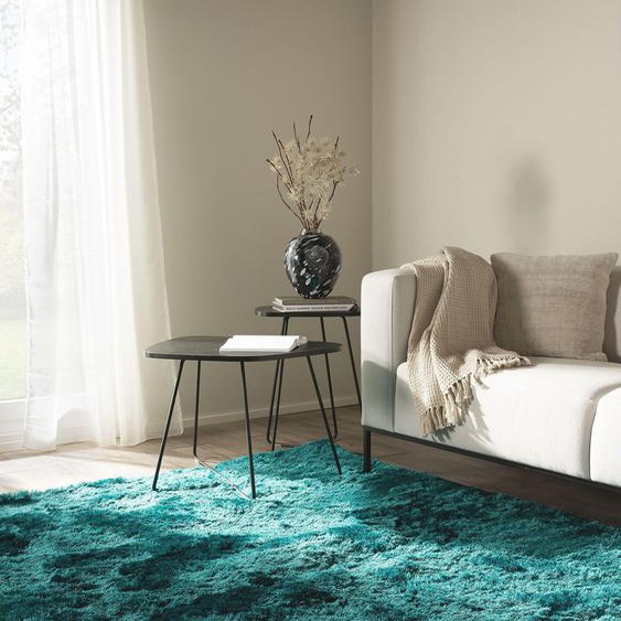 Tapis shaggy à poils longs Whisper Turquoise 80x150 cm - Tapis doux pour salon