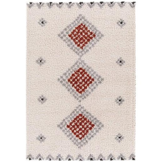 Tapis Shaggy Doux Et Moelleux À Poils Longs Tessera Rouge Naturel