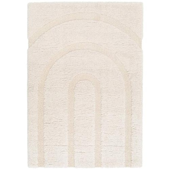 Tapis Shaggy Épais En Polyester Recyclé Avec Relief Arcadia Beige Sable