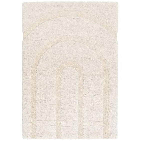Tapis Shaggy Épais En Polyester Recyclé Avec Relief Arcadia Beige Sable