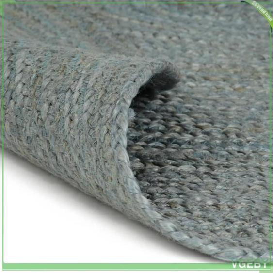 Tapis - V GEBY - Jute Rond 120 cm - Vert olive - Fait à la main - Texture attrayante