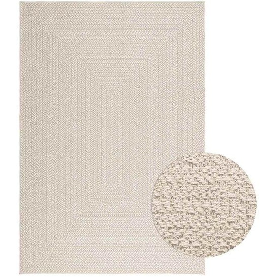 Tapis ZIZUR crème 140x200 cm aspect de jute intérieur extérieur