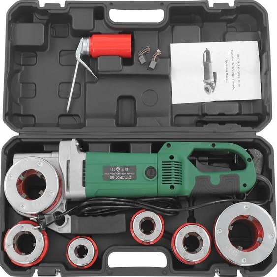 Taraudeuse électrique à main, puissance 2300 W, tension 230 V, vitesse nominale 26 tr/min, diamètre de tube compatible 0,82-2,35 pouces, construction robuste en aluminium