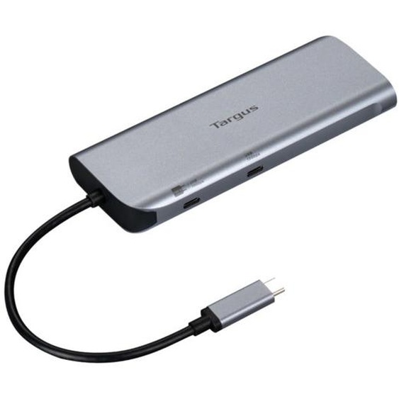 Targus DOCK427GL, Avec fil, USB 3.2 Gen 2 (3.1 Gen 2) Type-C, 140 W, 1000 Mbit/s, Gris, 10 Gbit/s
