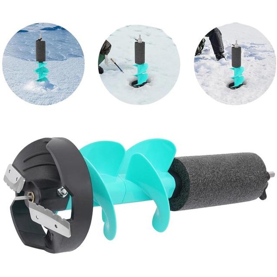 Tarière à glace, diamètre 15 cm, hauteur 49 cm, alliage daluminium, lames en acier inoxydable, conception portable