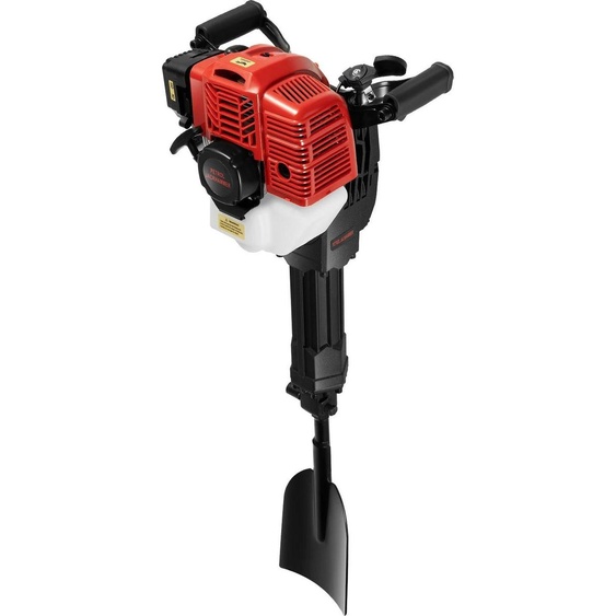 Tarière à poteaux - Moteur à essence 2 temps - 1900 W - 6500 tr/min - Poignée ergonomique - Économie de carburant - Noir