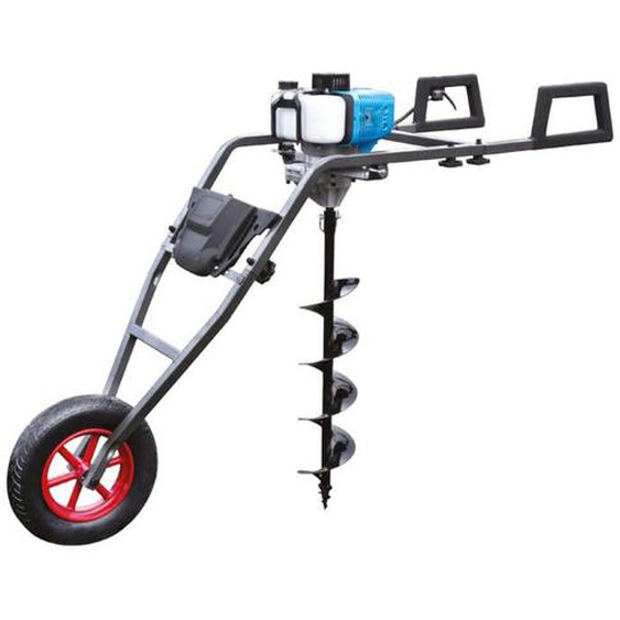 Tarière brouette thermique Leman LOTAR053 52cm3 2 temps à essence avec mèche et accessoires sans carburant