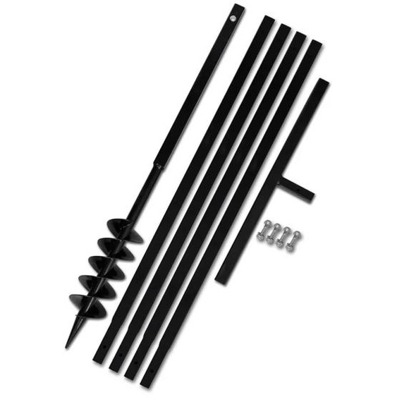 Tarière de sol avec manche 100 mm et tube dextension 5 m Acier