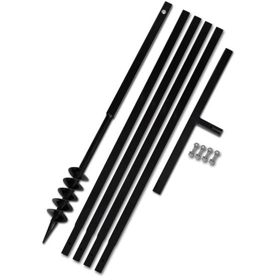 Tarière de sol avec manche 80 mm et tube dextension 5 m Acier