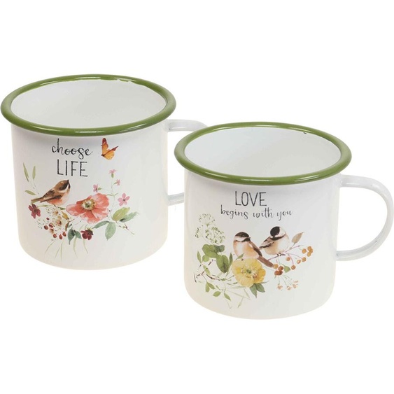 Tasse à plante émail Vintage Pot de fleur Ø11cm Décoration