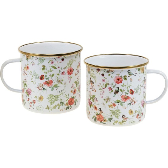 Tasse à plante émaillée Pot de fleur Vintage métal Ø11cm