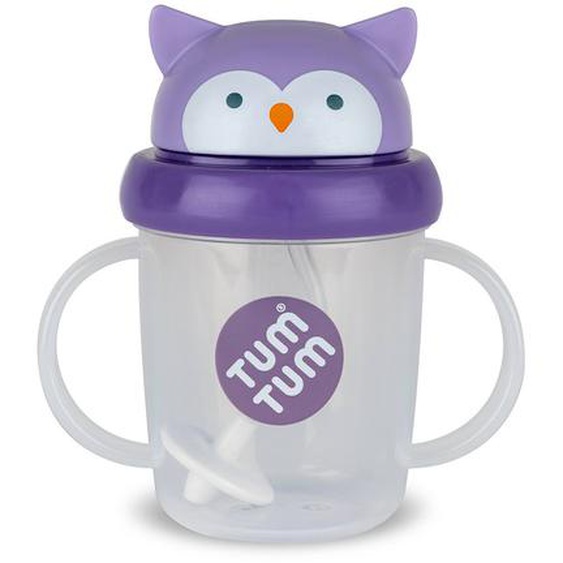 Tasse Anti Fuite + Paille Lestée Chouette - V3 Violet
