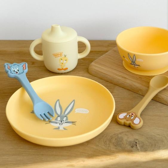 Tasse apprentissage en silicone Titi Looney Tunes jaune