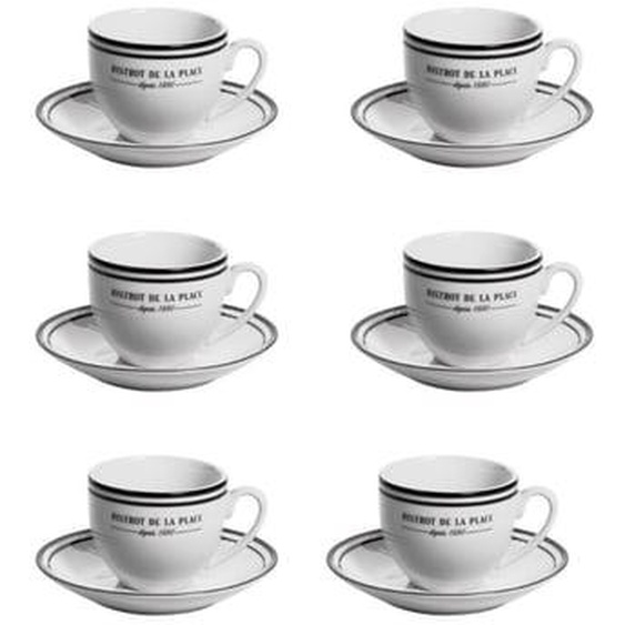 Tasse avec soucoupe Bistrot (lot de 6)