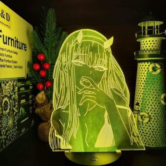 Tatapai Zero Two 002 Darling in The FRANXX Lampe 3D Anime Illusion Veilleuse Lampara &Eacute clairage pour cadeau de AM3521