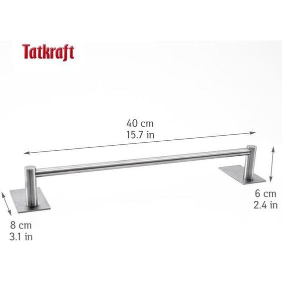 Tatkraft John Porte-Serviettes sur Porte, Barre en Acier Inoxydable Antirouille, Porte-Torchon Adhésif sans Perçage