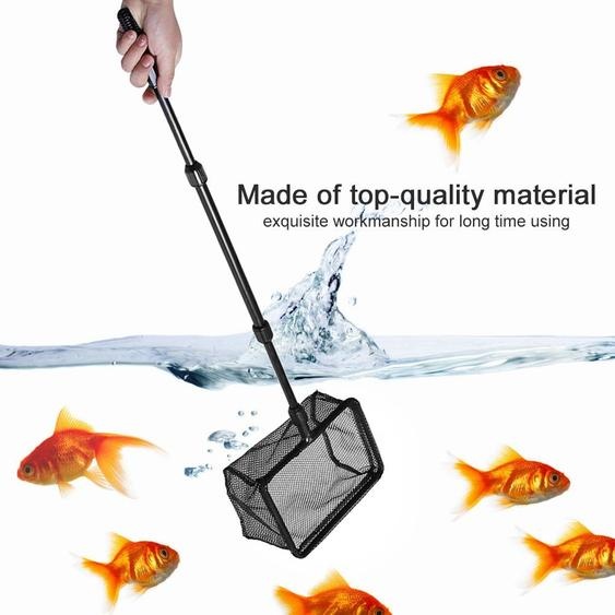 Tbest Aquarium Epuisette de Pêche Rétractable Objets Flottants Outils Propres L Aquarium Filets Décoration Aquarium Et Paysage Fournit (#02)