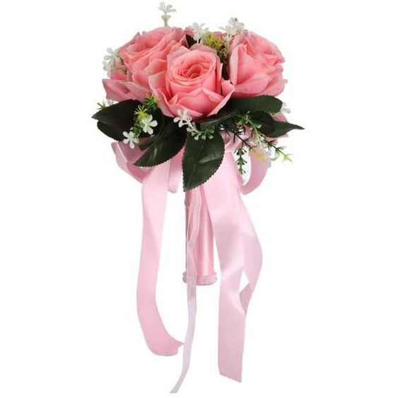 Tbest bouquet de mariée artificiel Bouquet de mariage artificiel Simulation de fleur de soie Bouquet de roses pour la mariée