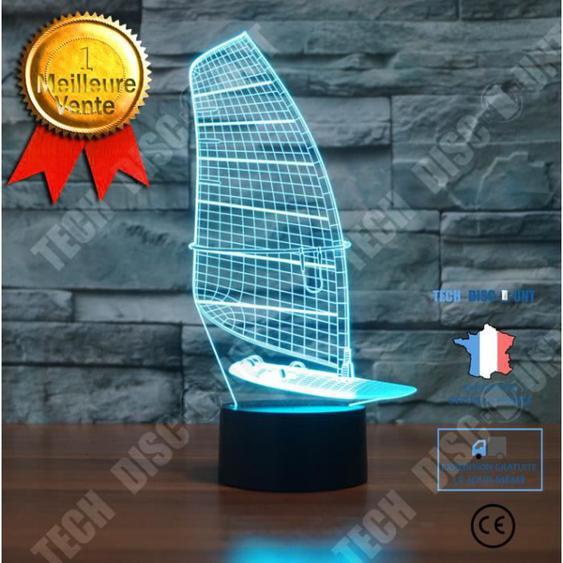 TD® 2019 commerce extérieur nouveau Style voilier 3D lampe coloré contrôle tactile LED lampe visuelle cadeaux créatifs atmosphère