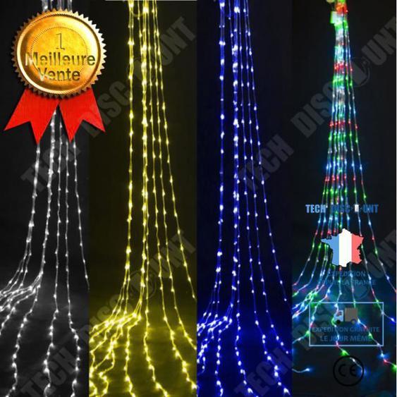 TD® 3 x 3m Cascade de météore étanche guirlande lumineuse LED cascade guirlande lumineuse rideaux mariage fond lumières - Bleu
