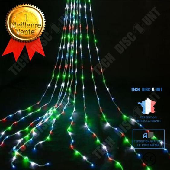 TD® 3 x 3m Cascade de météore étanche guirlande lumineuse LED cascade guirlande lumineuse rideaux mariage fond lumières - Bleu