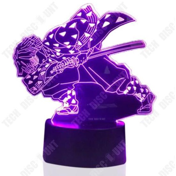 TD® 3D Illusion Lampe Acrylique LED veilleuse Anime démon Slayer Agatsuma Zenitsu pour Enfants Enfant Chambre décoration Cool