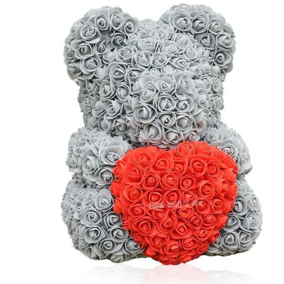 TD® Décoration nounours fleurs artificielle anniversaire mariage Boîte cadeau Saint Valentin créatif mousse simulation amour