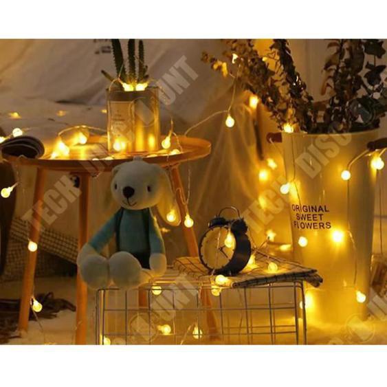 TD® Guirlande lumineuse LED 5-10-20-30-40-50M guirlande lumineuse solaire guirlande fil de cu - Modèle: White 20M 200LED