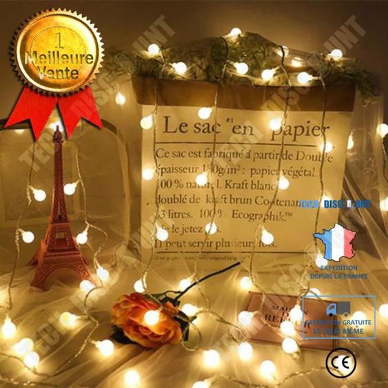 TD® Guirlande lumineuse LED à piles 10M 5M 4M 2M fil de cuivre guirlande lumineuse lumières - Modèle: 5M AA Battery Pink
