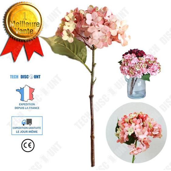 TD® hortensia artificiel rose seche deco decoration fleur plante artificielle mariage maison anniversaire chambre fille décoration