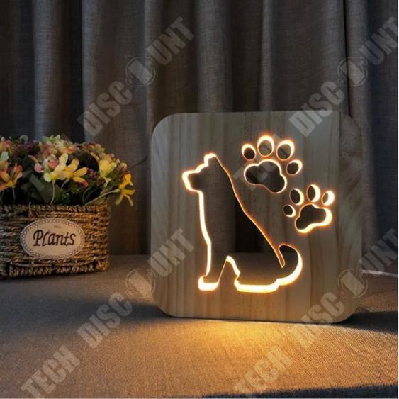 TD® LAMPE A POSER Mixte - Veilleuse 3D Éclairage créatif Décoration maison - Chien - jaune QP™