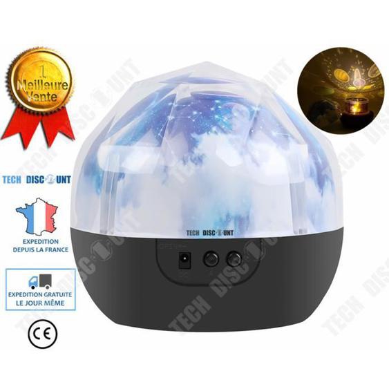 TD® Lampe de table étoilée projecteur veilleuse lumière de nuit romantique tournant la nuit créative chambre à coucher chevet fille