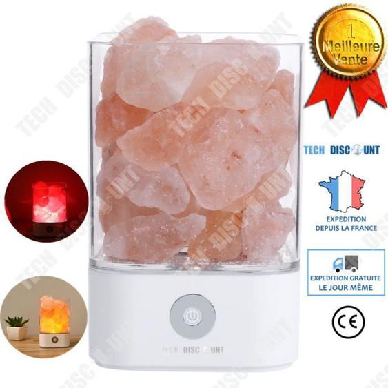 TD® lampe pierre de sel himalaya cristal tactile usb purificateur décoration LED naturelle ions négatifs coloré portable bon santé