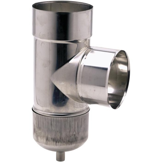 Té pour tubage à 90° TEN inox + purge