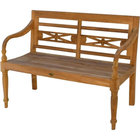 Banc de jardin Teako Design Aoste en teck massif résistant aux intempéries 120x50x85cm