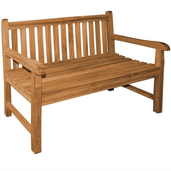 Banc de jardin Teako Design Piceno en teck massif résistant aux intempéries 120x67x92cm