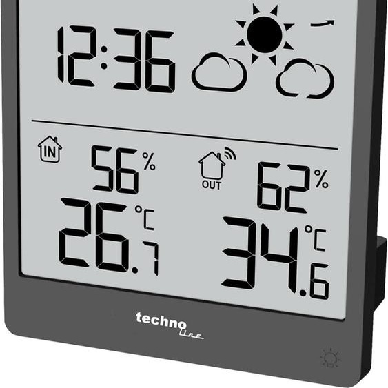 TECHNOLINE Station météo WS9138, extra mince, gris