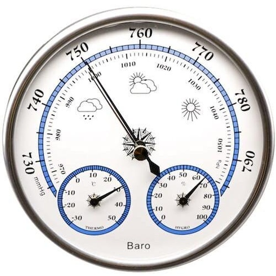 Technoline WA 3090 BaroMeter rond avec Thermo-HygroMeter au design vintage