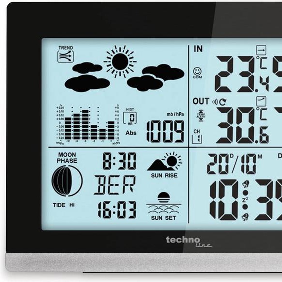 Technoline WS 6762 Stations météo/thermomètres (intérieur,extérieur) noir-argenté